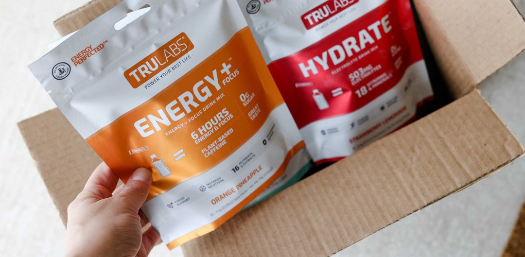 TruLabs HYDRATE and ENERGY + FOCUS Drinks now on Amazon